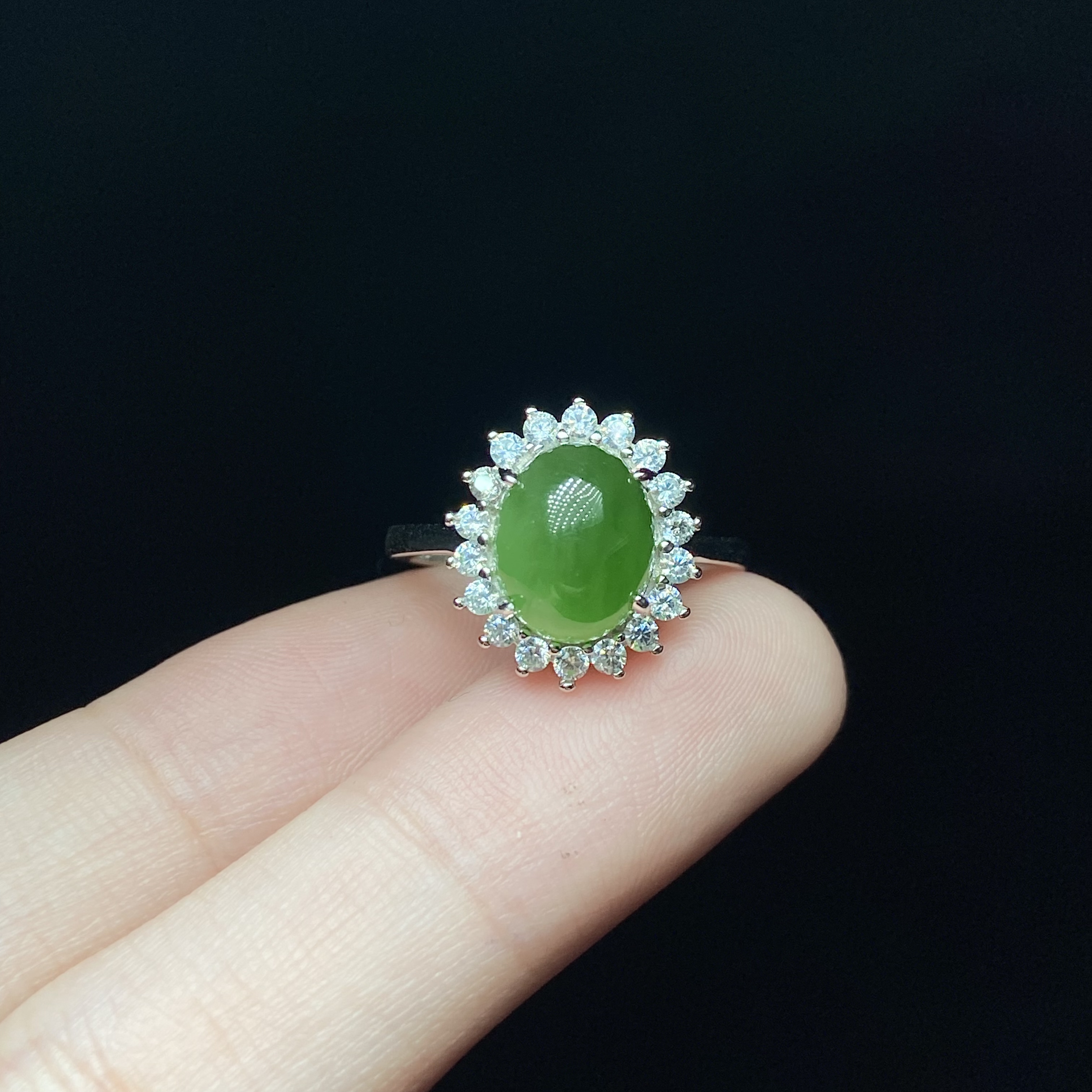 【小北珠宝】s925银和田玉戒指约8*10mm【多样性发一件】11-BH08X511