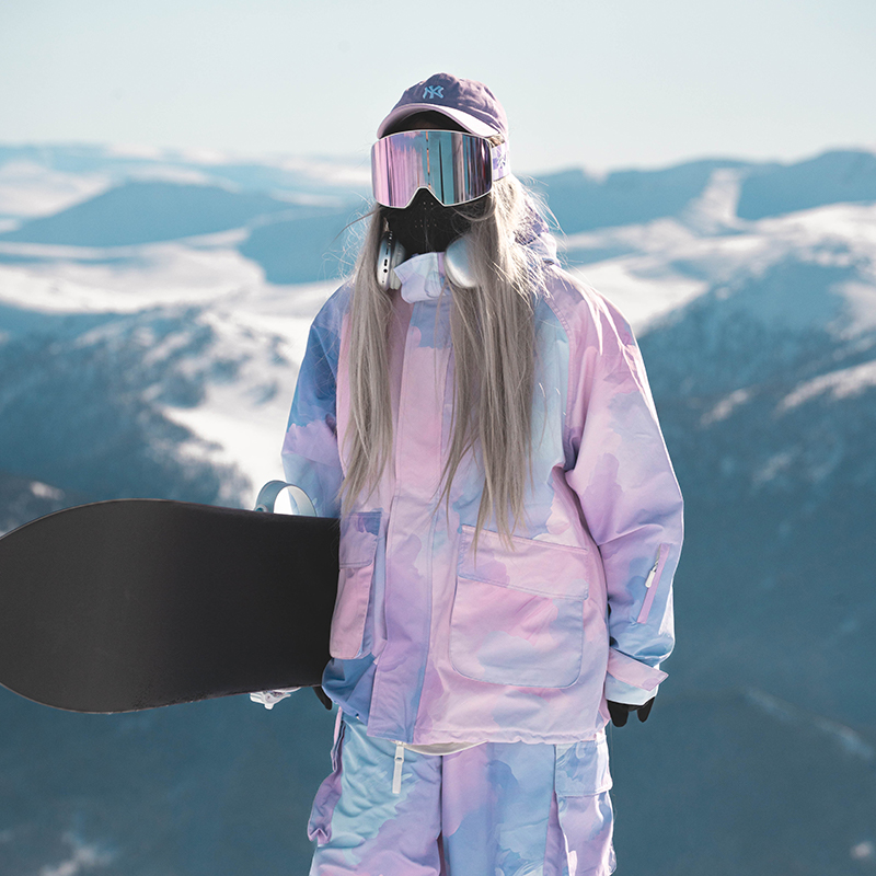 加绒防水防风耐磨滑雪套装分体潮款oversize雪服单板滑雪服男士