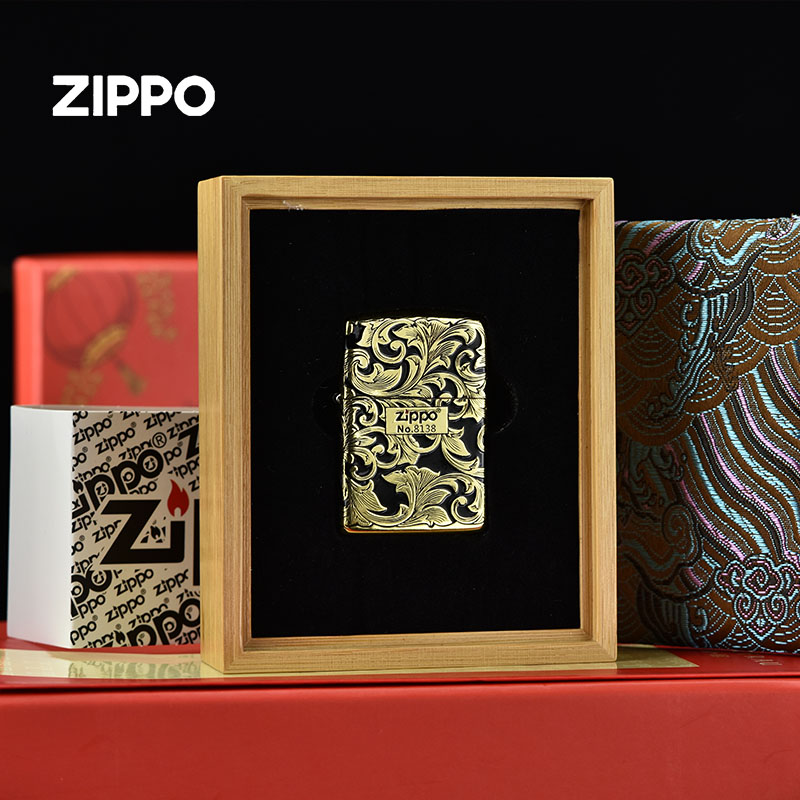 Zippo之宝正版黑金唐草打火机Zippo收藏礼物送男友