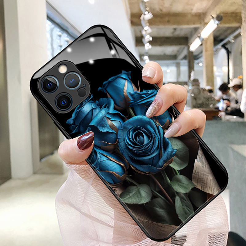 蓝色妖姬苹果15promax手机壳iphone13pro女12个性11网红14pro创意