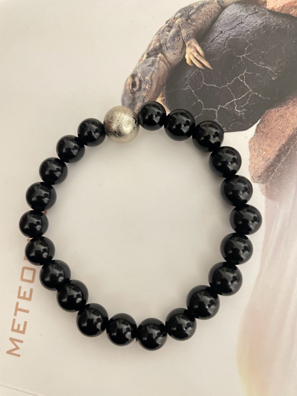 非金属玻璃手链 YS704雷公墨➕阿勒泰手链