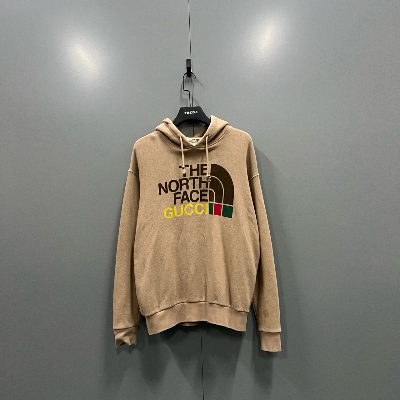 GUCCI 古驰 × TNF 联名款 棕色logo帽衫 XS码/95新/