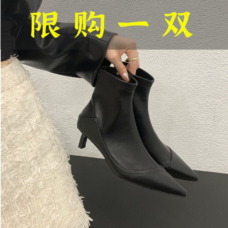 卓诗尼沿荐156-2主推时尚爆款韩版气质百搭秋冬季新款低跟短靴日