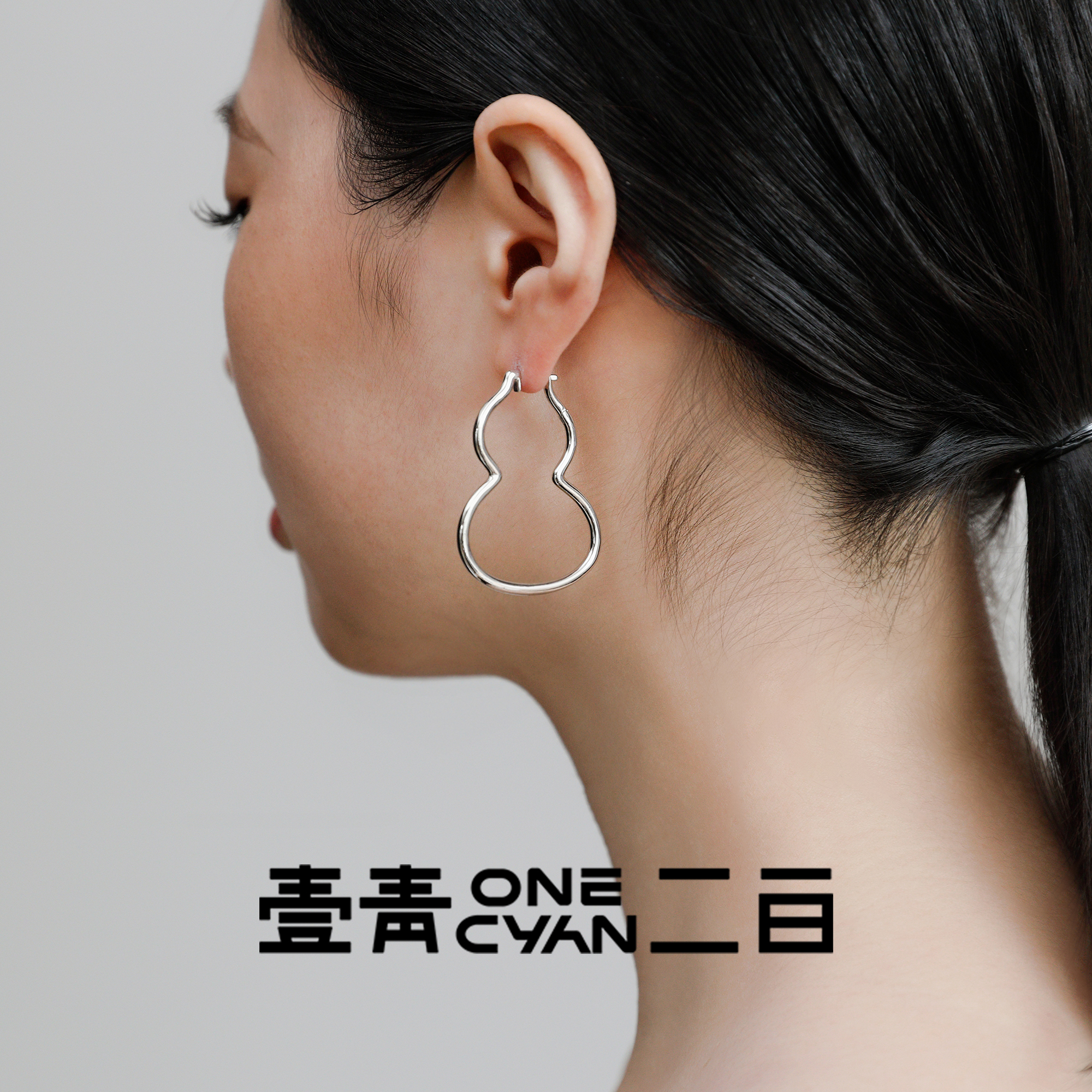 ONECYAN 925银耳饰 《我是“福”》纯银实心葫芦小众耳环新年耳饰饰品