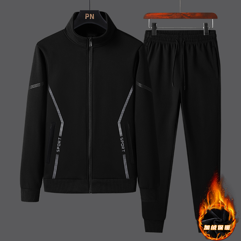 2023新款运动套装男冬季套装外套长裤男士休闲潮流衣服加绒加厚
