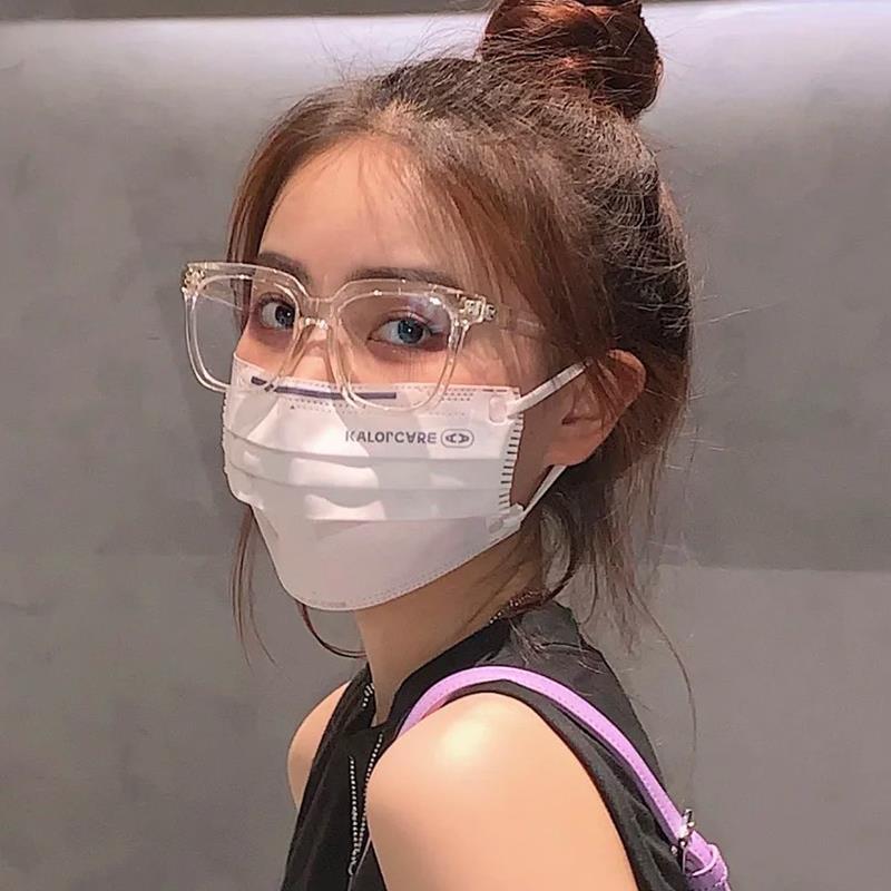 透明眼镜框ins风轻款大框显瘦近视眼镜架有度数仙女素颜平光镜男