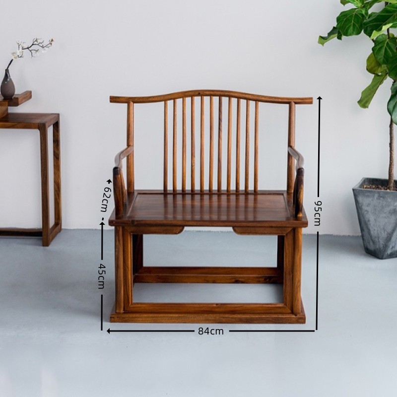 南美胡桃木梳韵大宝座主人椅茶椅实木椅靠背椅餐椅桌椅圈椅子家用