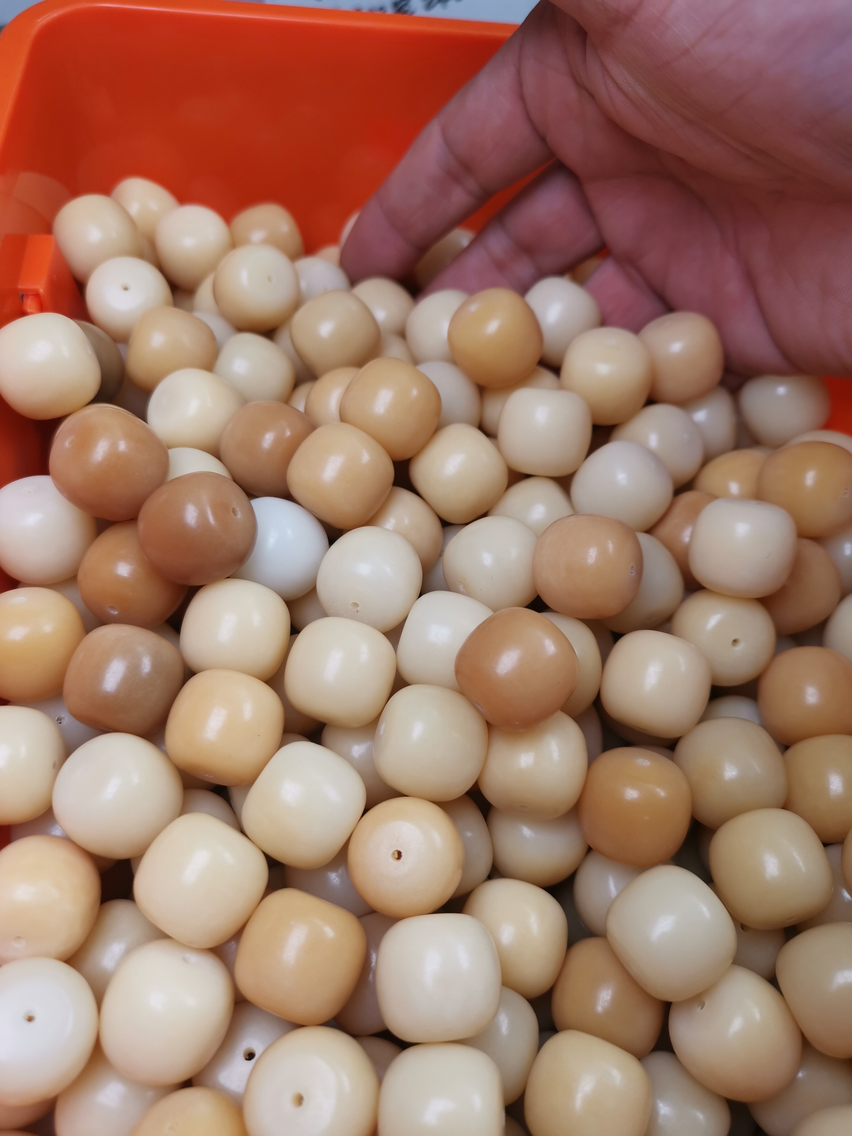 大尺寸菩提干磨散珠高油高密精工无芽眼菩提散珠关注送弹力绳