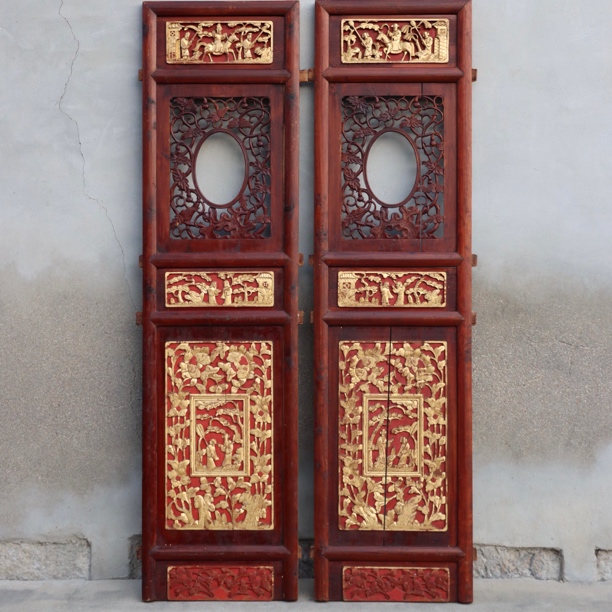 屏风花板挂屏花窗老花板雕刻民俗老物件手工雕刻