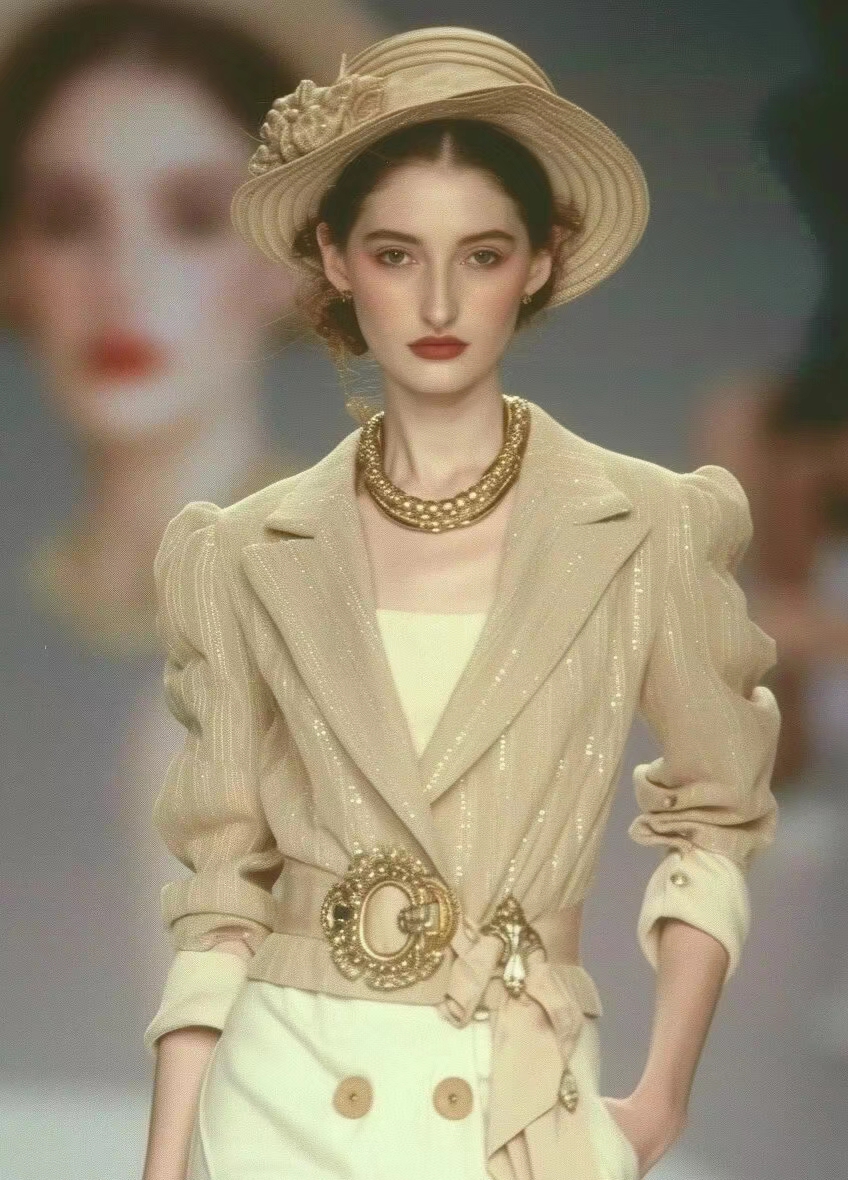 半糖古着上衣收腰百搭秋季网红小香风外套女装复古气质轻奢设计师