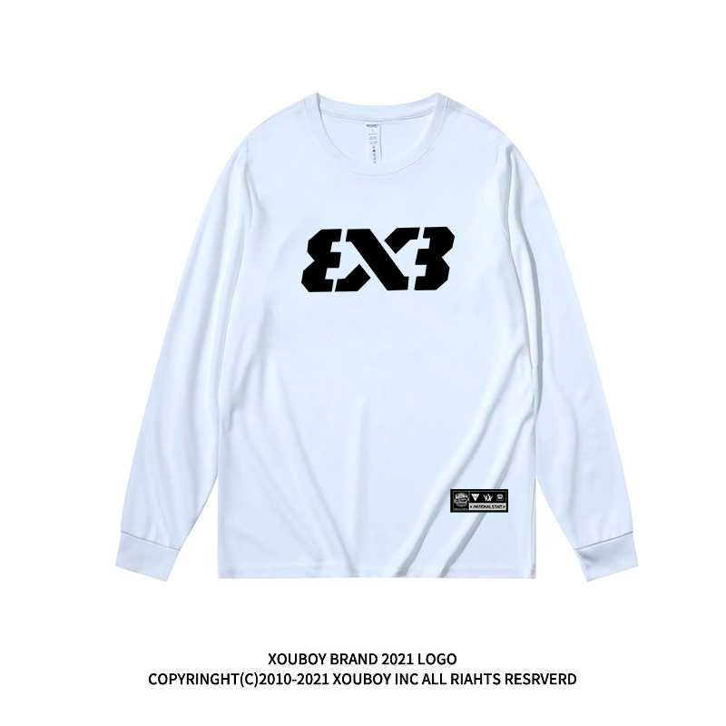 3x3美式卫衣投篮服速干衣男篮球训练服长袖冬季体育生球衣运动T恤