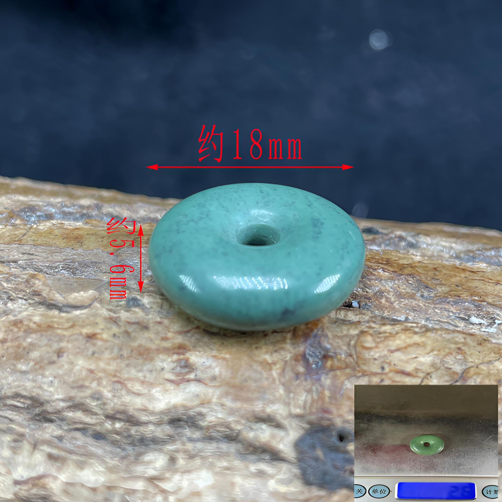 保真正品天然原矿绿松石高瓷高色特色紫罗兰扣子平安扣面包圈挂饰