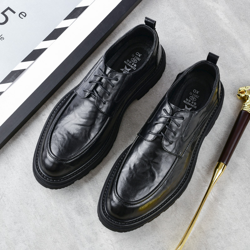 商务正装皮鞋男士真皮透气百搭男鞋英伦风时尚休闲男士皮鞋23616