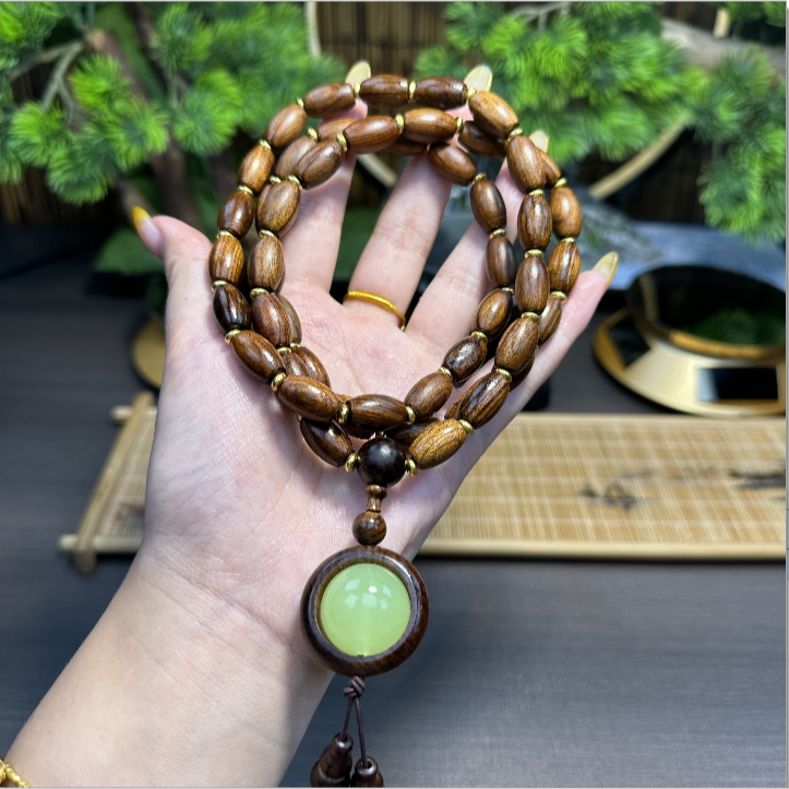 0.8 枣珠花梨脖挂+夜光石【1246】