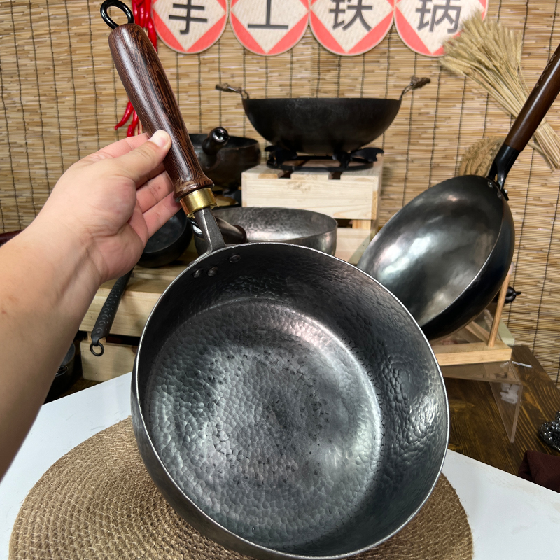 【加深平底煎锅】章丘小煎锅平底锅煎蛋烙饼牛排煎锅手工锻打铁锅