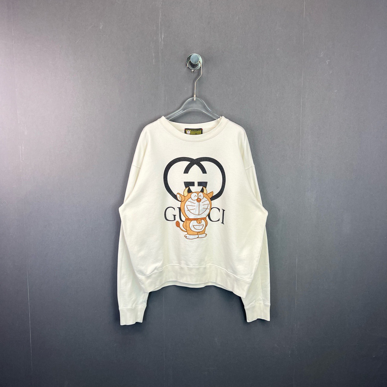 95新 GUCCI/古驰 S码/联名款纯色圆领宽松休闲卫衣/10702969