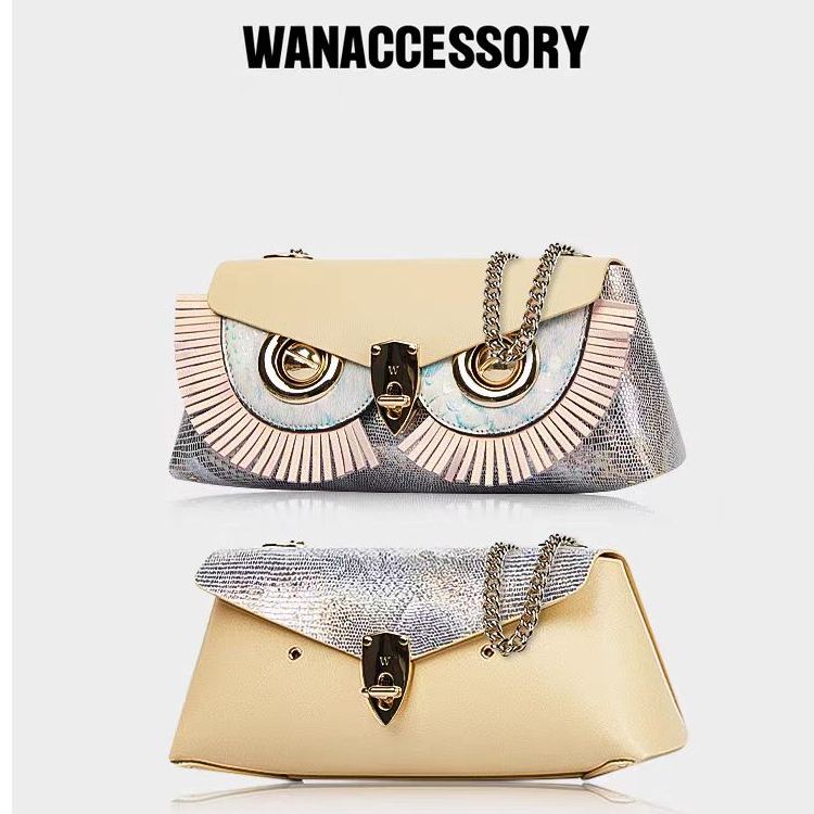 WANACCESSORY万蔻时尚双面拼色变脸包-manon三角包百搭