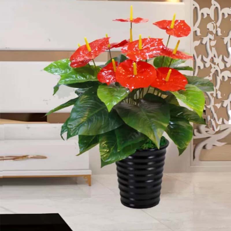 仿真绿植红掌假花客厅落地装饰绿色植物落地假盆栽摆设绿萝小盆景