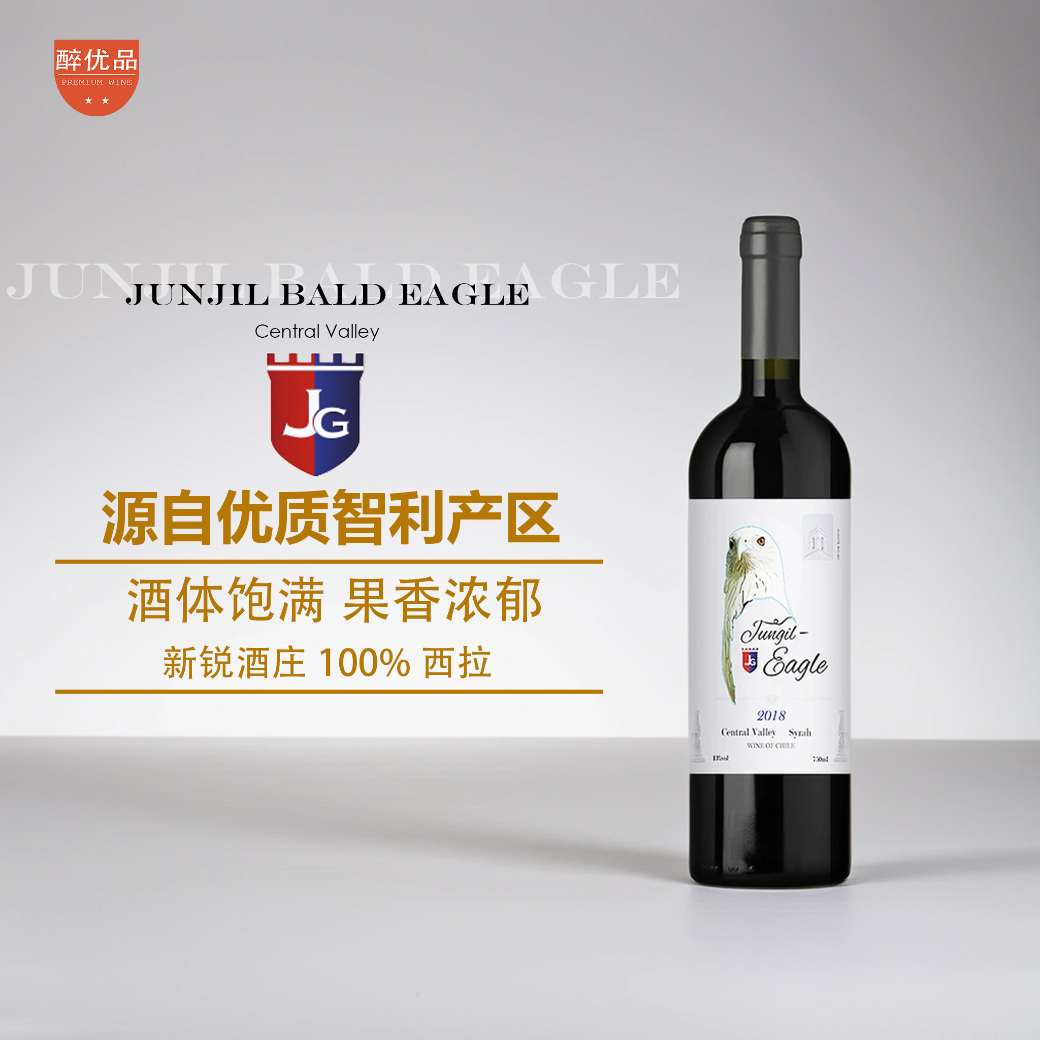 原瓶进口 智利优质产区白枭西拉干红葡萄酒