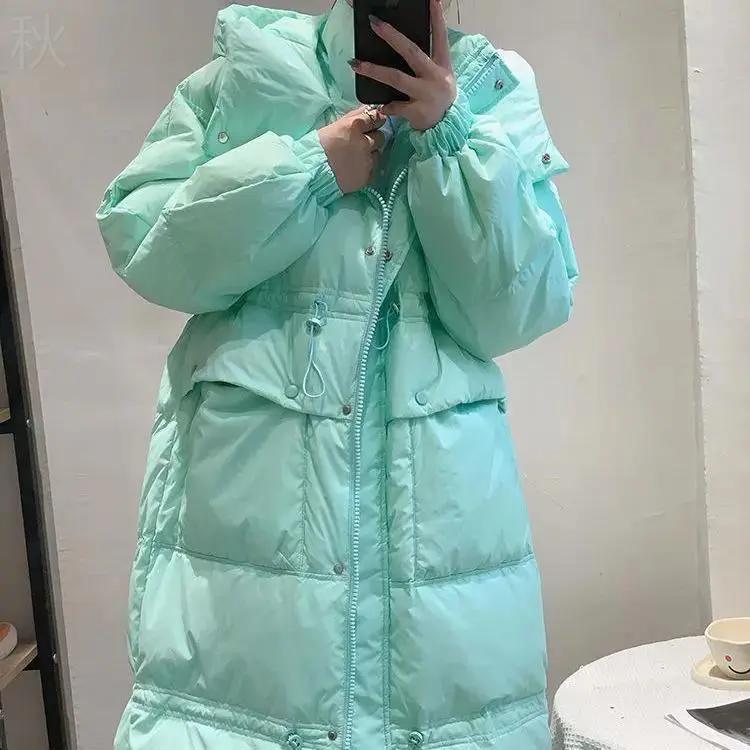 冬季断码服女韩国东大门中长款宽松加厚面包服冬装潮羽绒服
