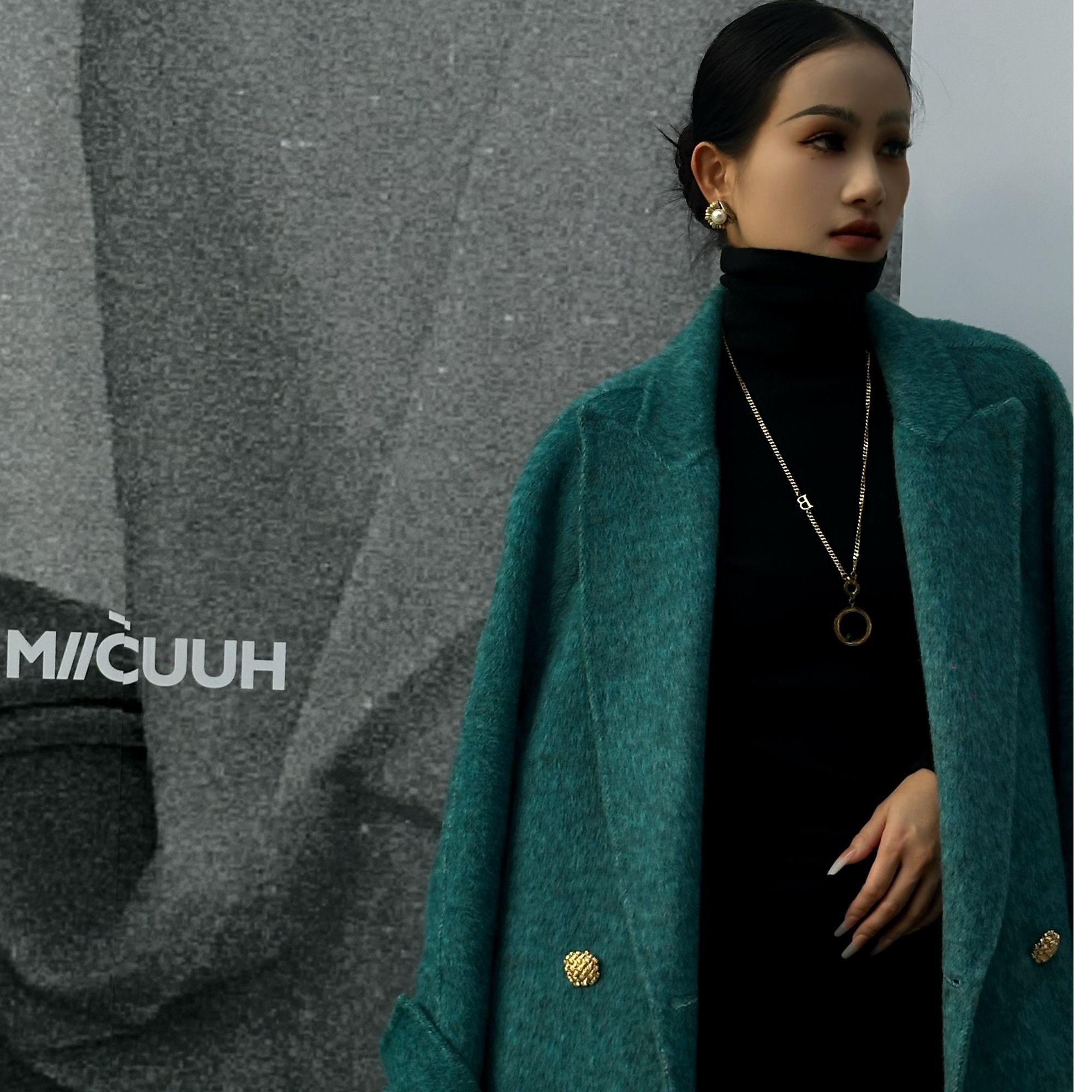 不锈钢项链 YANJIE"罗马假日“定制毛衣链AB黑白两色2024四季百搭