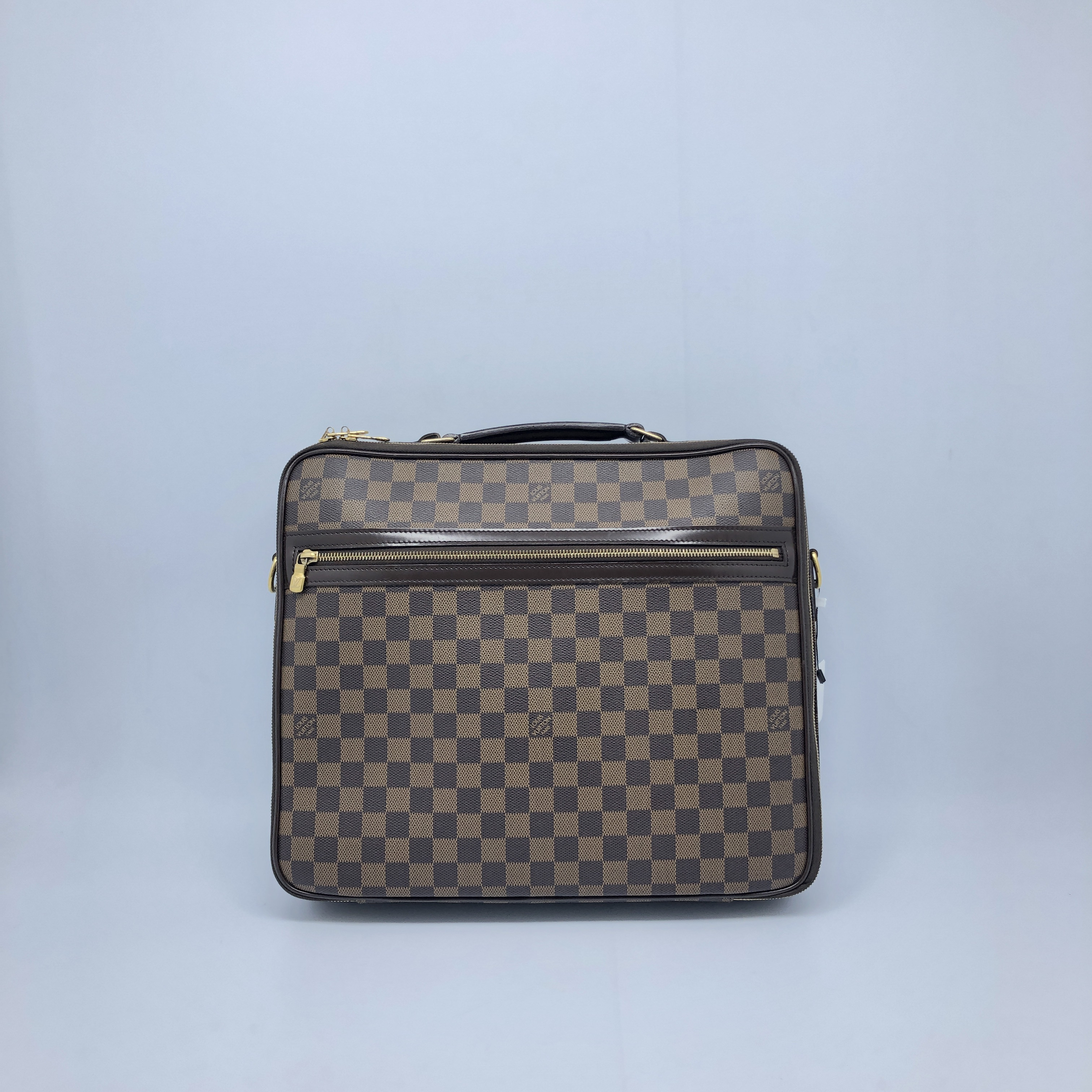 95新 LouisVuitton/路易威登 棕棋盘格手提包/3922号男士