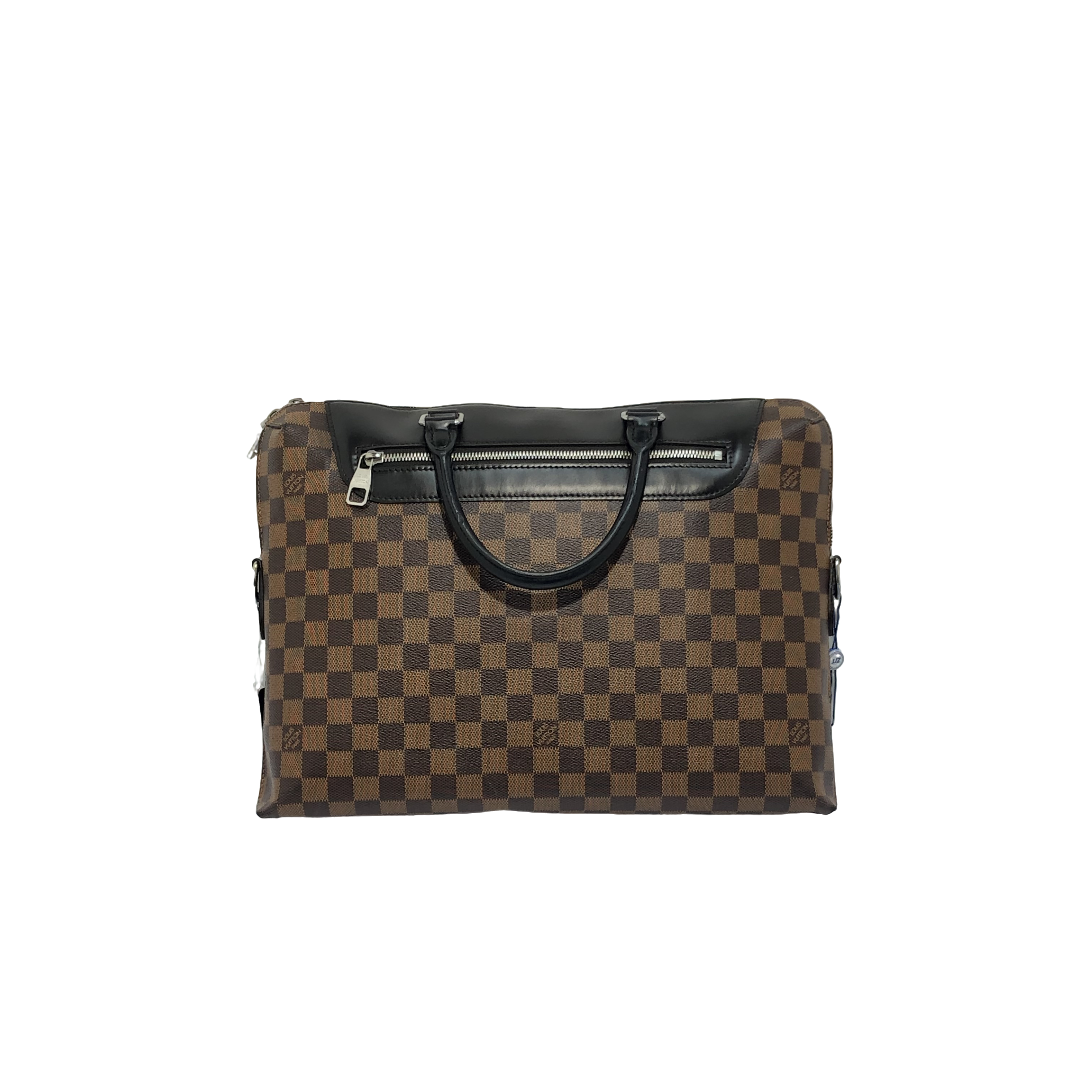 95新 LouisVuitton/路易威登 棕棋盘格手提包/3213号男士98新