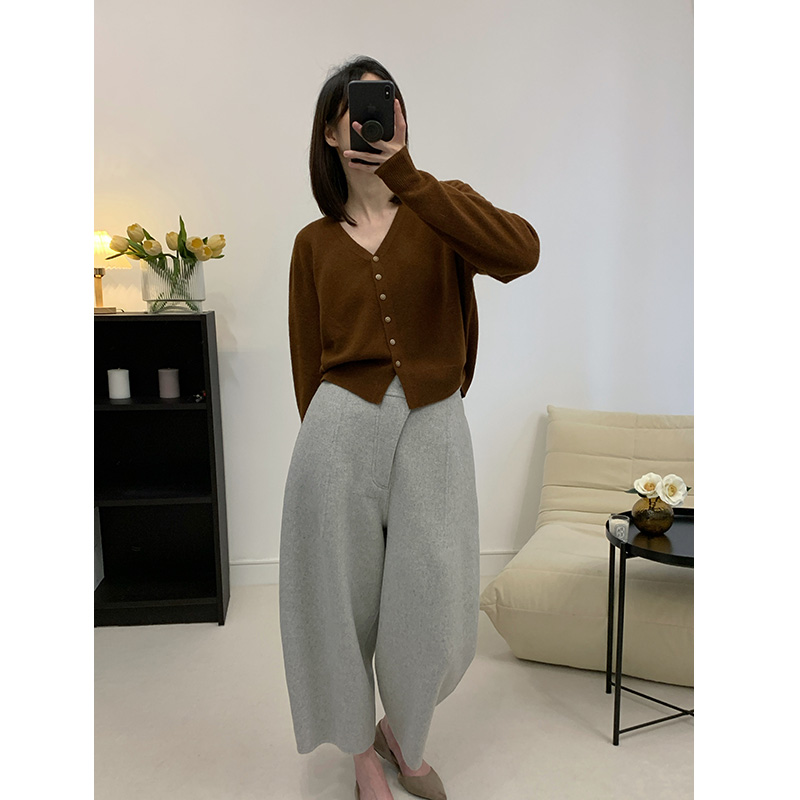 李小里 秋冬韩版宽松显瘦百搭针织开衫女慵懒风软糯毛衣外套上衣