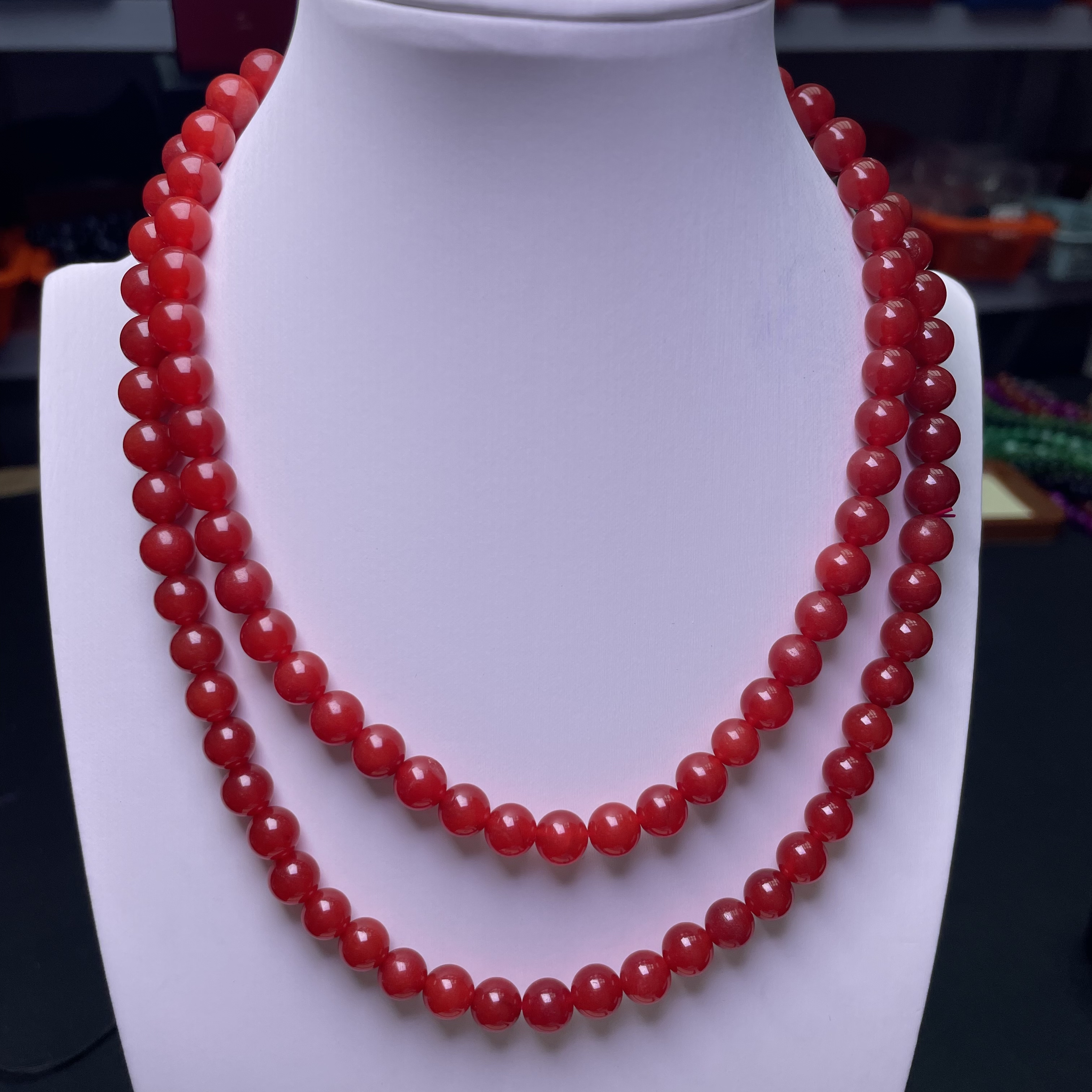 A53红色8mm项链妈妈时尚百搭女款多样发货其一
