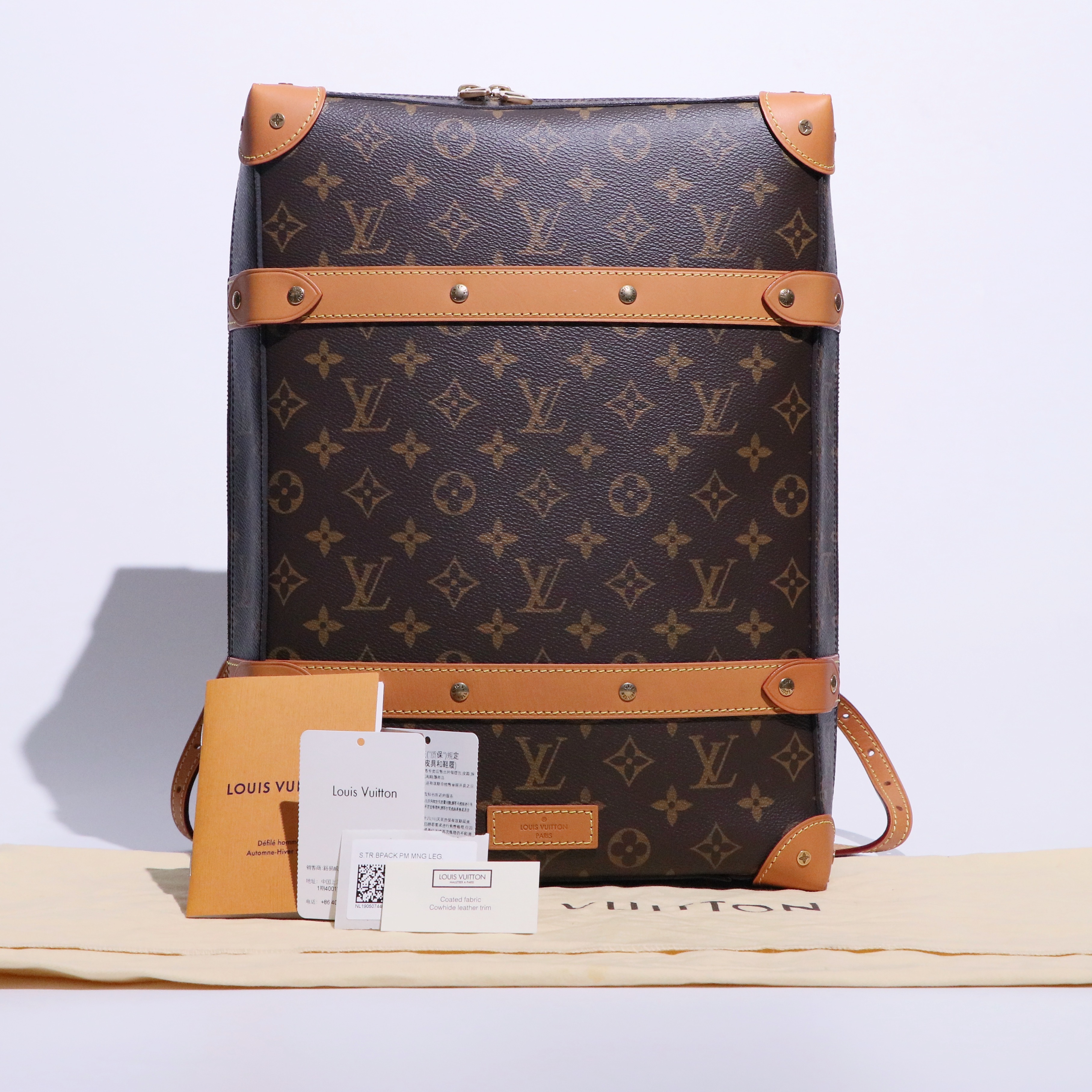 全新未使用 LouisVuitton/路易威登 全新Trunk经典棕老花双肩包