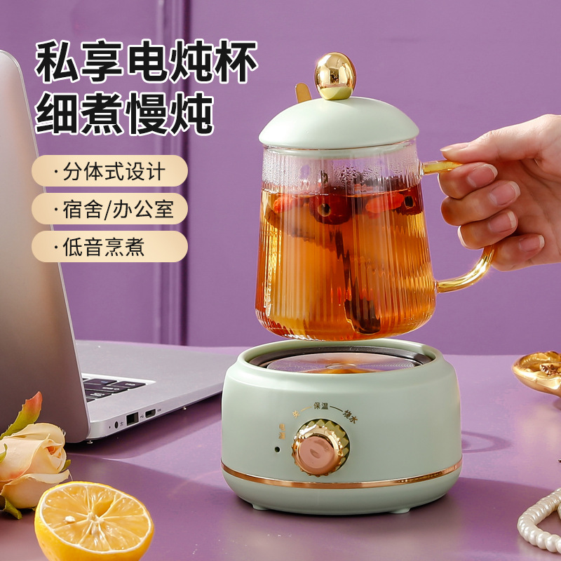 【左上角参与电热杯】养生杯多功能电炖杯家用玻璃电热水杯花茶加热