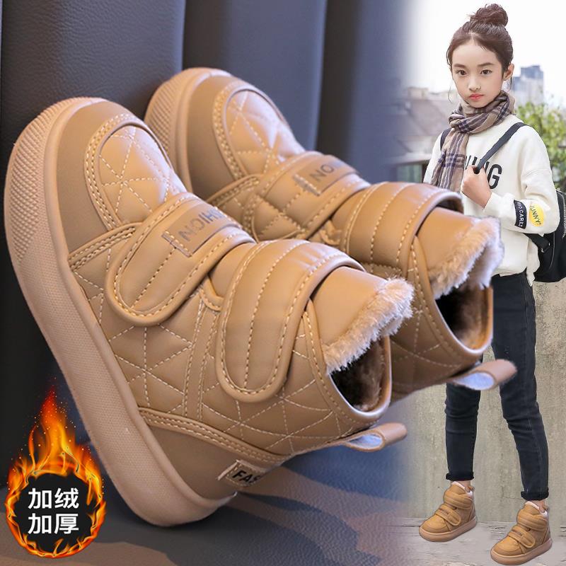 回力潮品女童雪地靴皮毛一体2023新款冬季加绒加厚儿童高筒棉鞋中