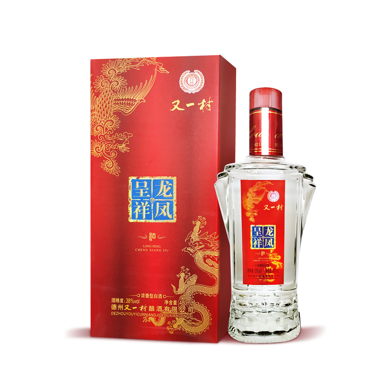 又一村龙凤呈祥38°浓香型低度纯粮白酒480ml婚宴送礼整箱38度480