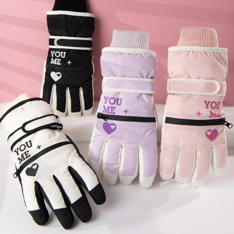 冬季滑雪手套女士东北加绒厚防水防风保暖户外骑行电动车触屏玩雪