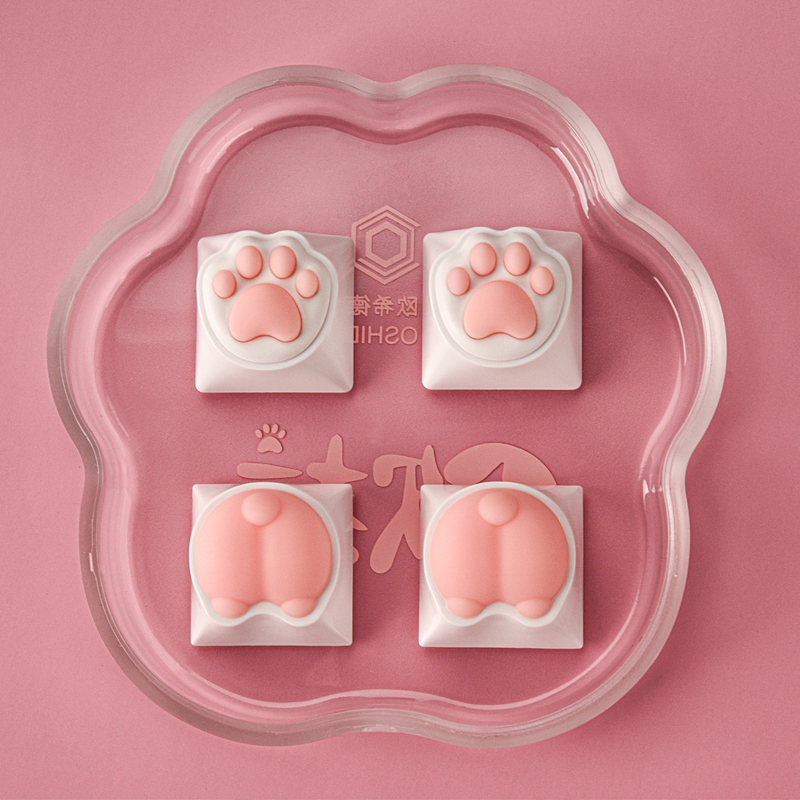 欧希德键帽猫爪键猫屁屁可爱粉色个性硅胶高颜值机械键盘键帽