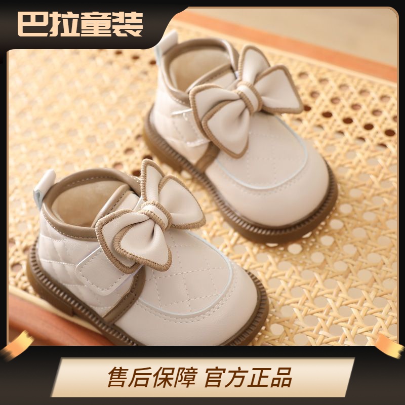 新品巴拉巴拉宝宝鞋子0-2岁1秋冬女童棉鞋公主学步婴儿保暖加绒雪