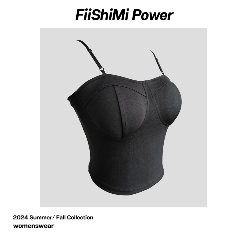 菲诗幂长款美背背心吊带可打底带胸垫显性感原创设计感黑色露背