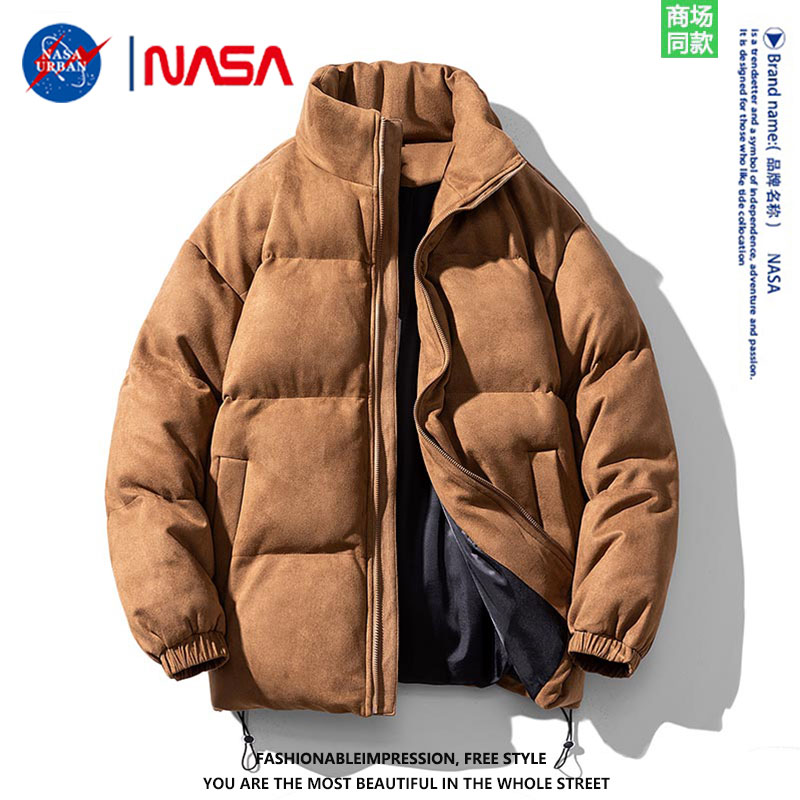 NASA联名仿麂皮绒棉衣外套男士秋冬季加绒加厚保暖棉服男生棉袄HH