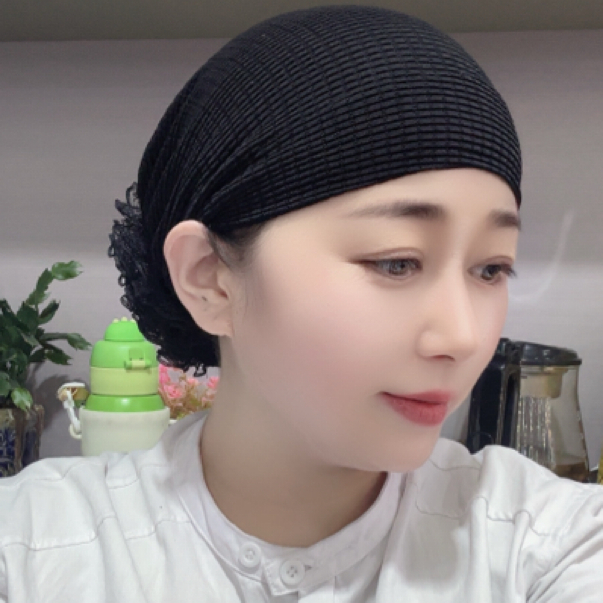 遮白发【颗粒面料打底帽子】不跑窜，透气性好