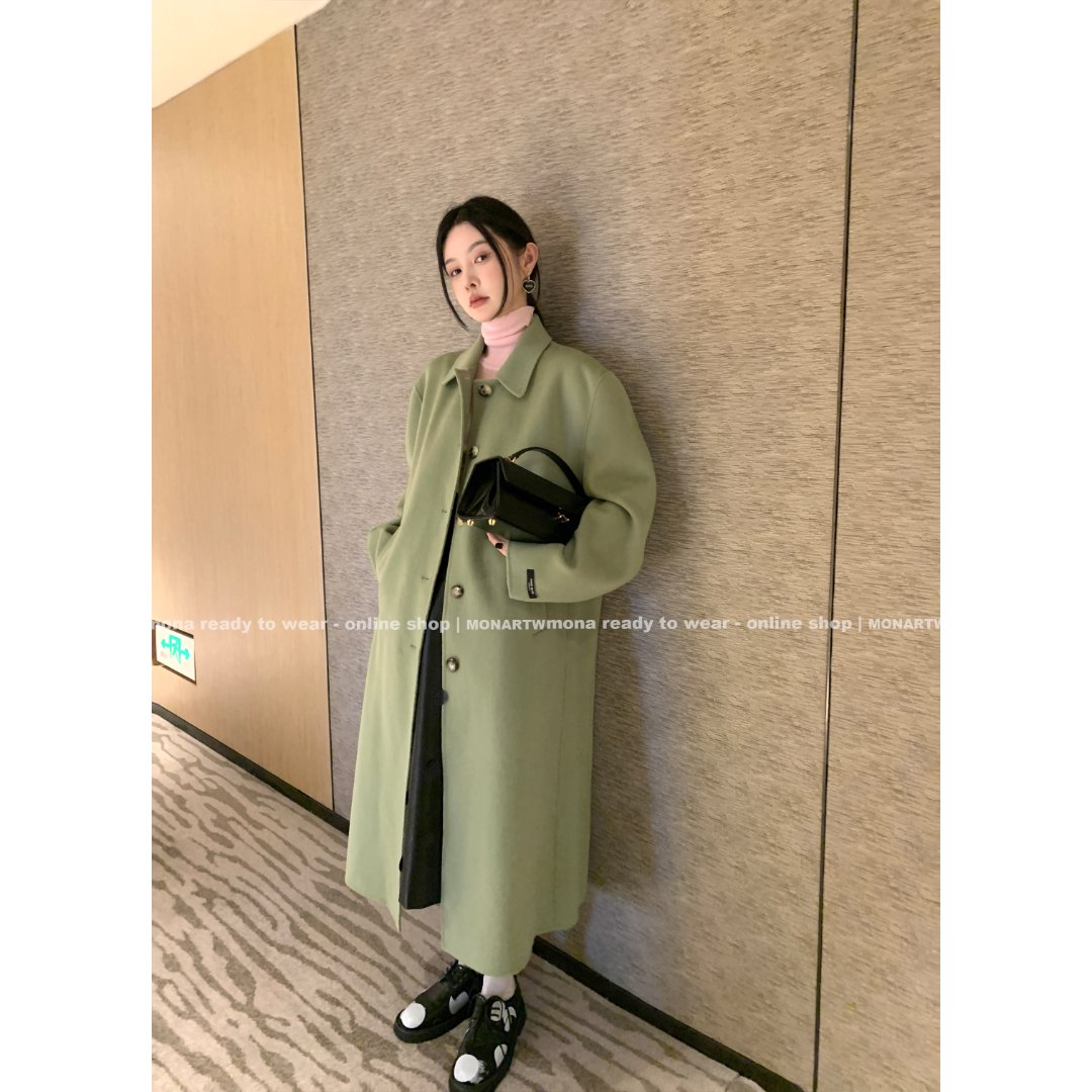 【Mona张绮贤 】MONA100羊毛 简约百搭双面呢大衣 OM222424
