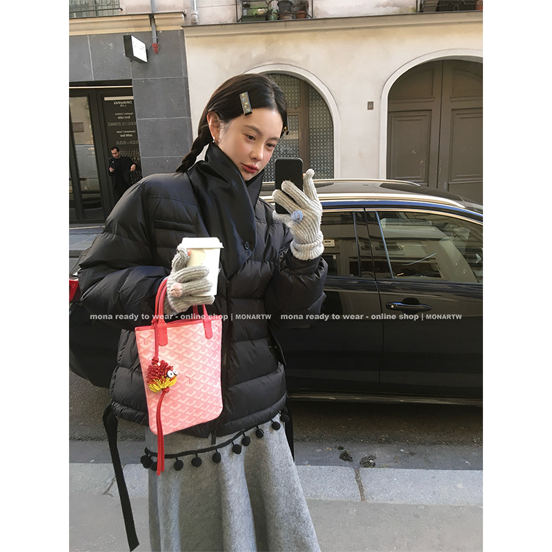 【Mona张绮贤 】MONA90白鸭绒黑白经典羽绒服 O124R16188