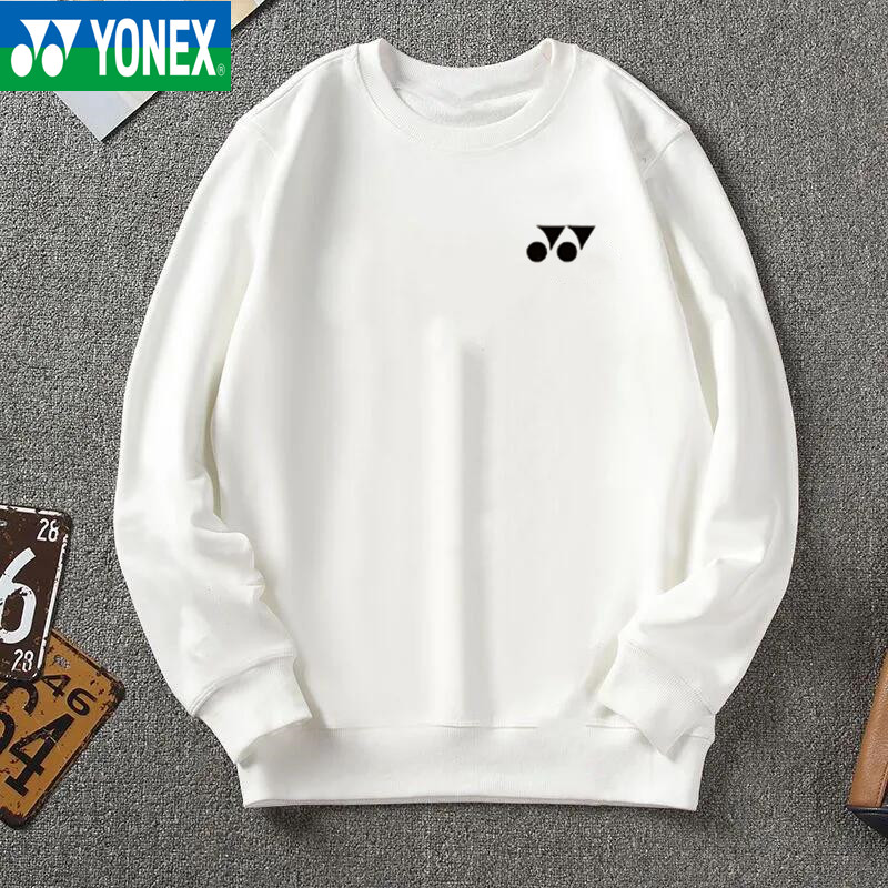 秋冬季新款yy加绒加厚情侣卫衣白色针织圆领运动上衣休闲男女外套