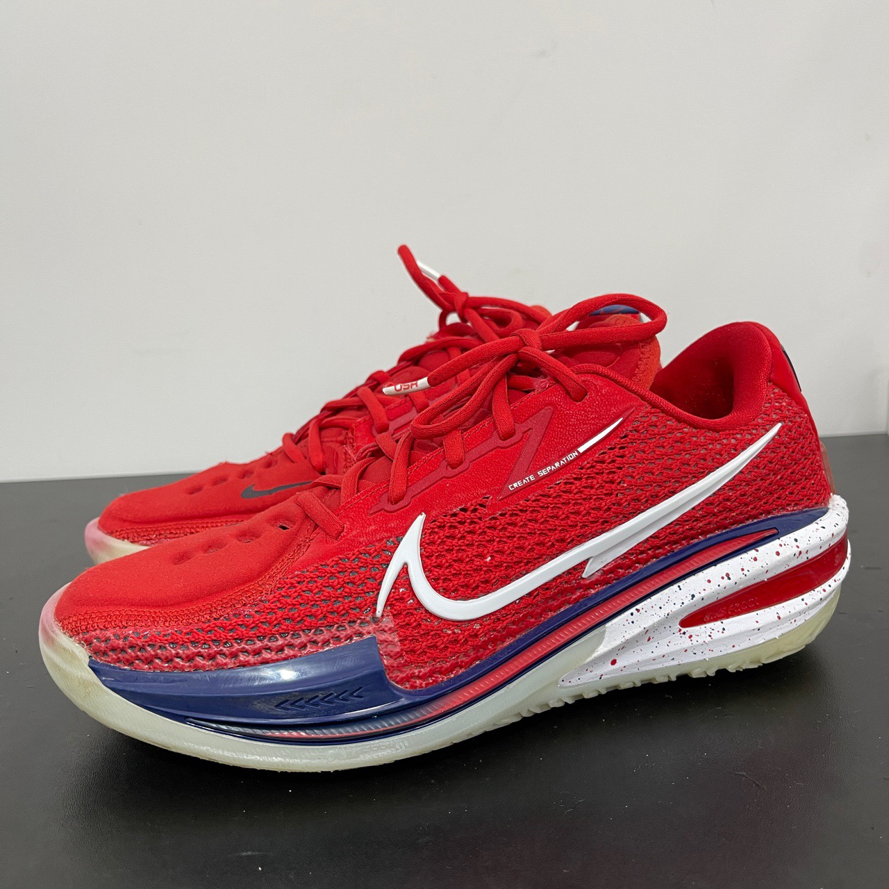 39码/Nike GT Cut1美国队红球鞋/鞋帮修复鞋底瑕疵鞋头染色9新