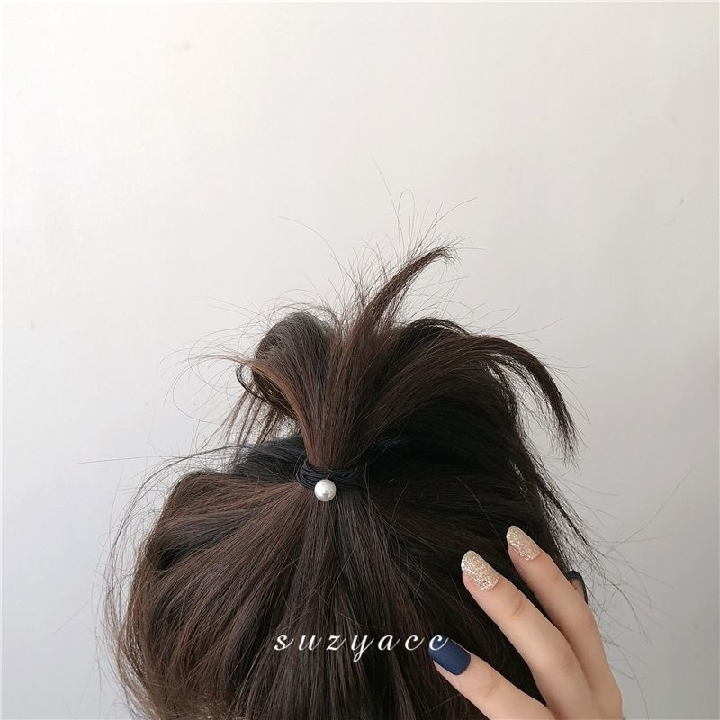 简约珠珠发绳质感女生时尚甜美个性小众温柔韩系百搭2024新款ins