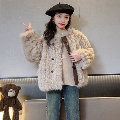 女童外套秋冬装2024新款洋气儿童加厚中大童女孩春秋