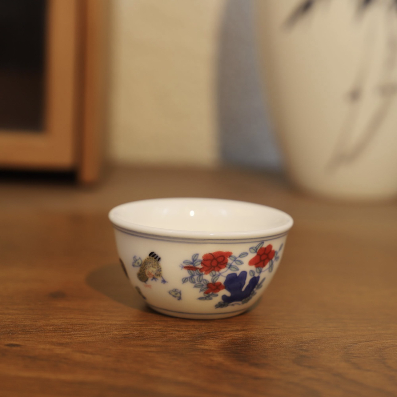 大明成化斗彩鸡缸杯手工仿古家用茶杯