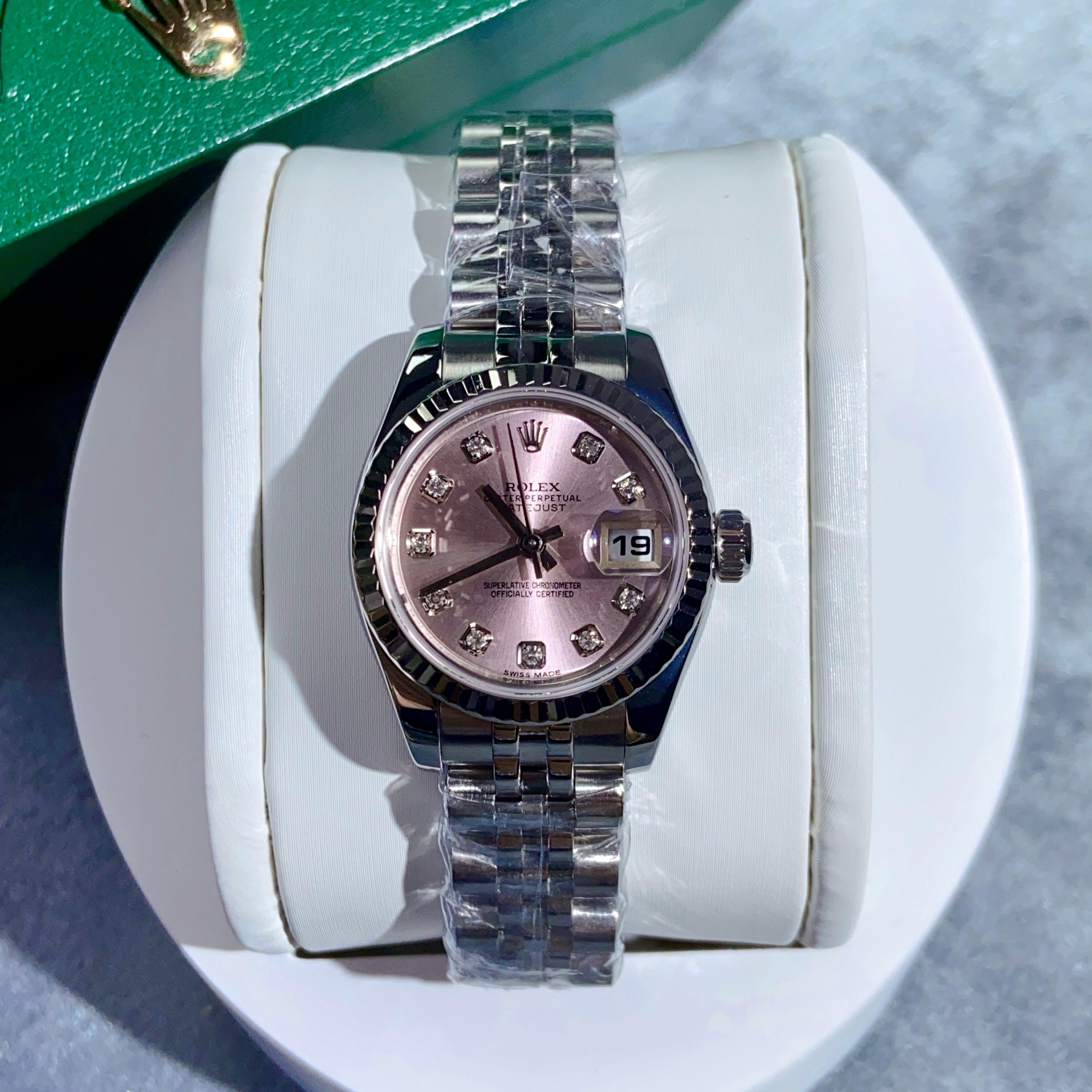 99新 Rolex/劳力士 日志179174/26盘/冰梅粉/原镶钻/自动机械单表