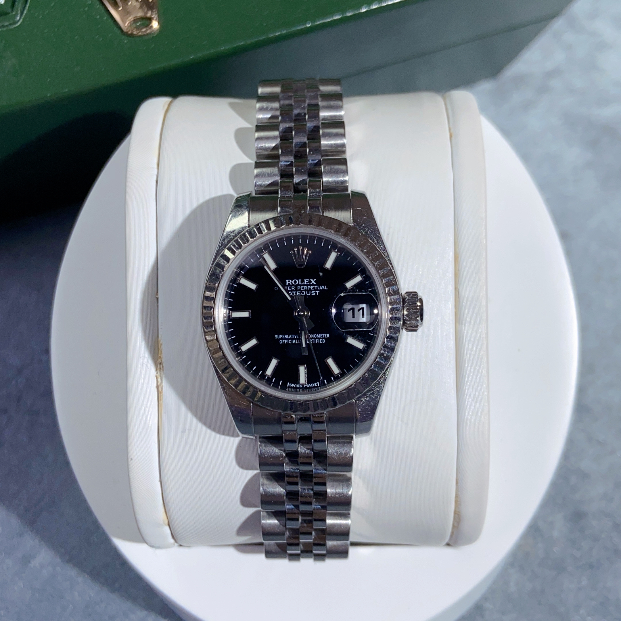 99新 Rolex/劳力士 日志系列/女表/原盘黑条刻/单表/179174/26mm