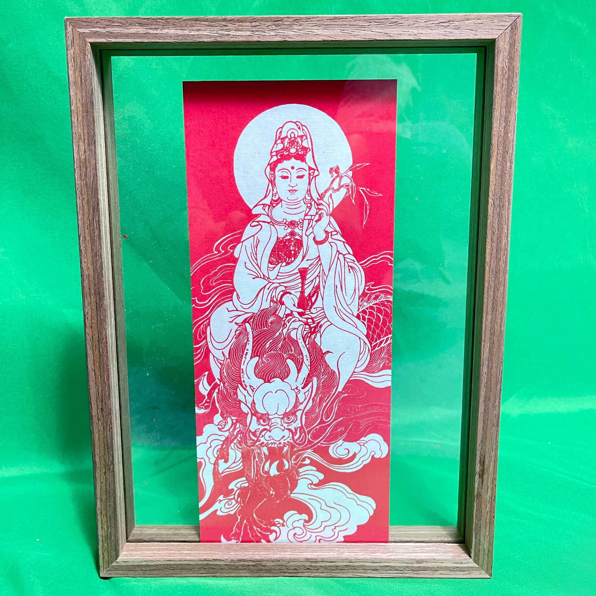 朱砂上色观音菩萨透明十二生肖雕刻纯手工龙纹摆台工艺品精美麒麟