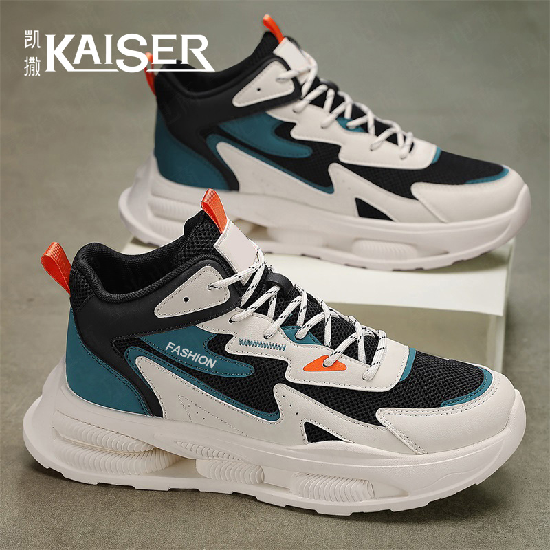 KAISER/凯撒·男鞋冬季时尚百搭高帮休闲板鞋子男款厚底运动老爹鞋
